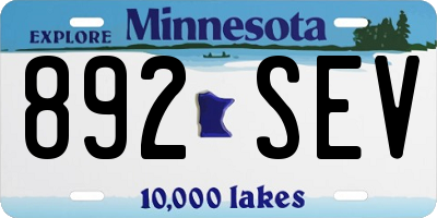 MN license plate 892SEV