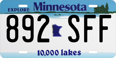 MN license plate 892SFF