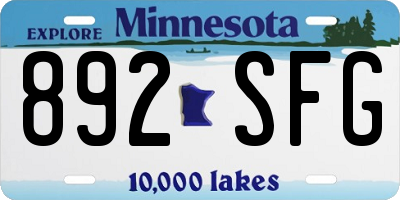 MN license plate 892SFG