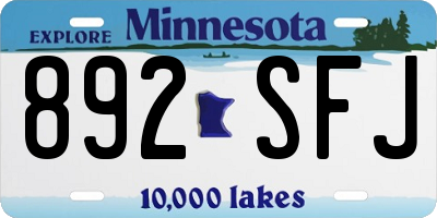 MN license plate 892SFJ