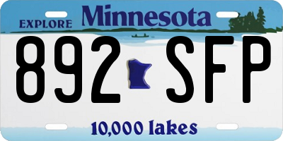MN license plate 892SFP
