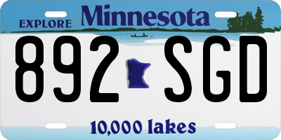 MN license plate 892SGD