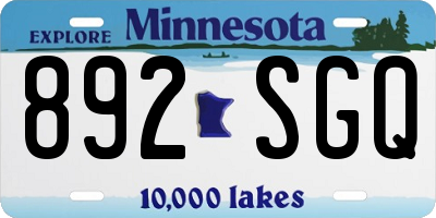 MN license plate 892SGQ