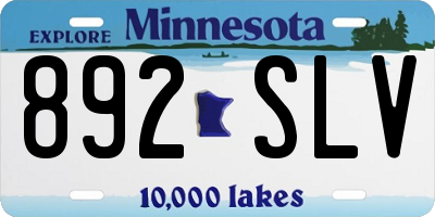 MN license plate 892SLV