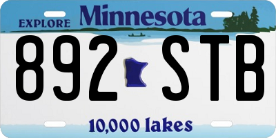MN license plate 892STB