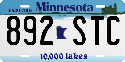 MN license plate 892STC