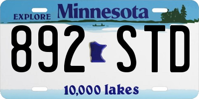 MN license plate 892STD