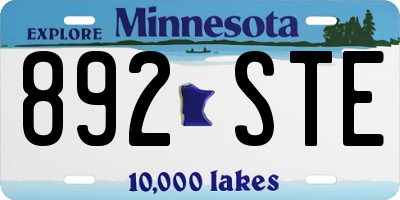 MN license plate 892STE