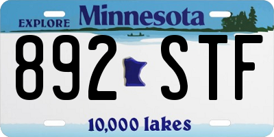 MN license plate 892STF