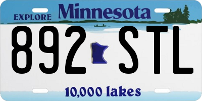MN license plate 892STL