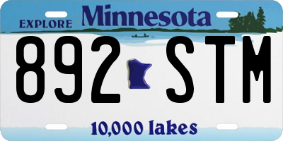 MN license plate 892STM