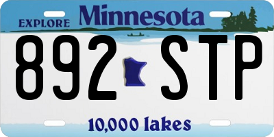 MN license plate 892STP