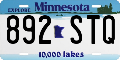 MN license plate 892STQ