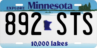 MN license plate 892STS