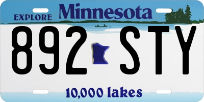 MN license plate 892STY