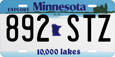 MN license plate 892STZ