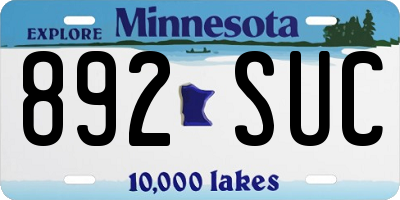 MN license plate 892SUC