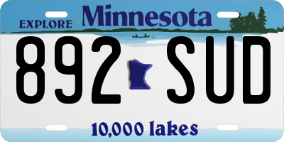 MN license plate 892SUD