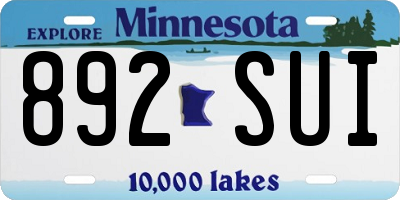 MN license plate 892SUI
