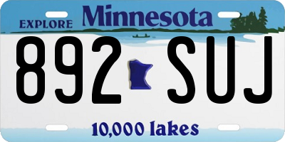 MN license plate 892SUJ