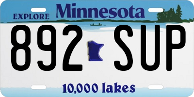 MN license plate 892SUP