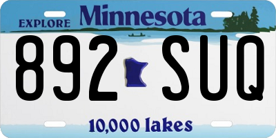 MN license plate 892SUQ