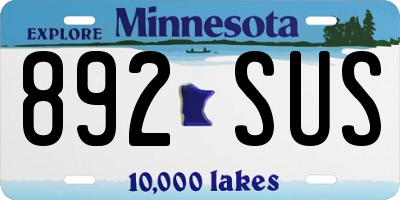 MN license plate 892SUS