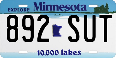 MN license plate 892SUT