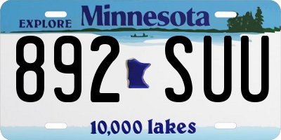 MN license plate 892SUU