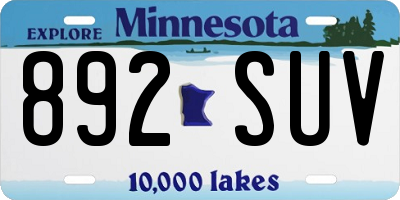 MN license plate 892SUV