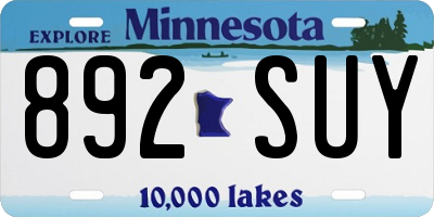 MN license plate 892SUY