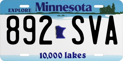 MN license plate 892SVA