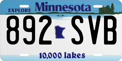 MN license plate 892SVB