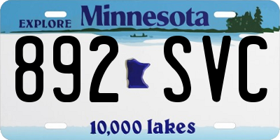 MN license plate 892SVC