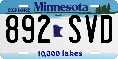 MN license plate 892SVD