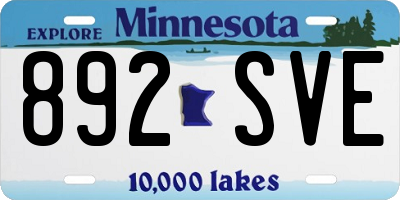 MN license plate 892SVE
