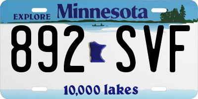 MN license plate 892SVF