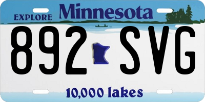 MN license plate 892SVG