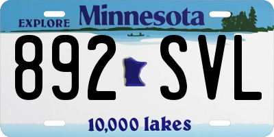 MN license plate 892SVL