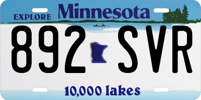 MN license plate 892SVR