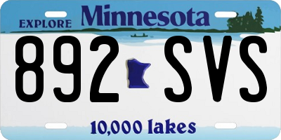 MN license plate 892SVS