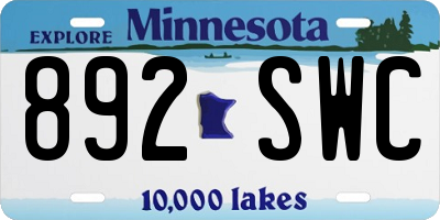 MN license plate 892SWC