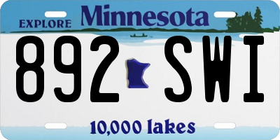 MN license plate 892SWI
