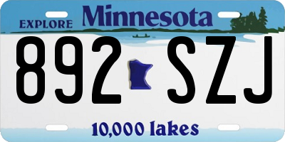 MN license plate 892SZJ