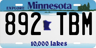 MN license plate 892TBM