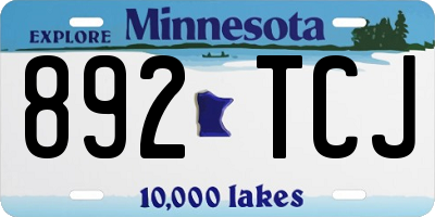 MN license plate 892TCJ