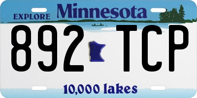 MN license plate 892TCP