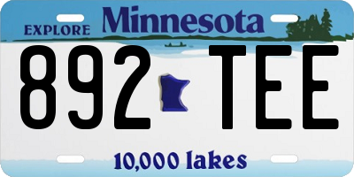 MN license plate 892TEE
