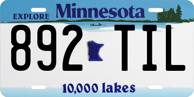 MN license plate 892TIL