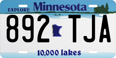 MN license plate 892TJA